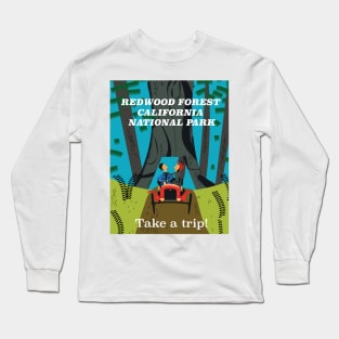 Redwood Forest National Park California travel poster Long Sleeve T-Shirt